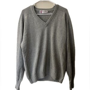 Vintage 90s Slazenger V-Neck Knit Sweater Gray Size L